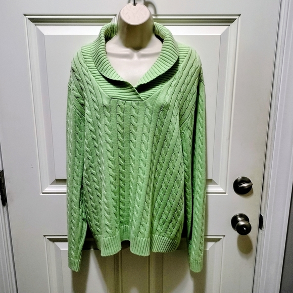 Appleseed's Light Green Cowl Neck Sweater XL - Picture 2 of 6